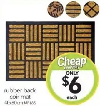 Cheap as Chips rubber back coir mat offer