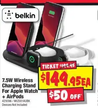 JB Hi-Fi 7.5W Wireless Charging Stand For Apple Watch + AirPods offer