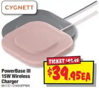 JB Hi-Fi PowerBase III 15W Wireless Charger offer