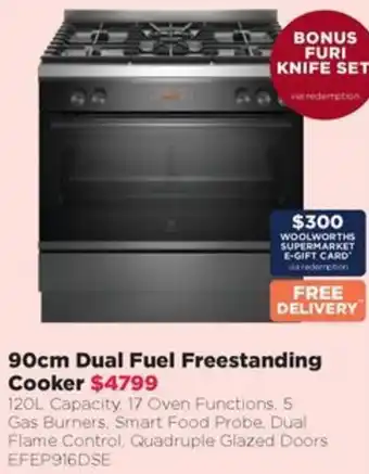 Bing Lee 90cm Dual Fuel Freestanding Cooker offer