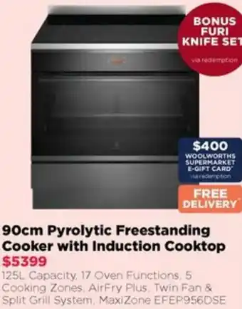 Bing Lee 90cm Pyrolytic Freestanding Cooker with Induction Cooktop offer