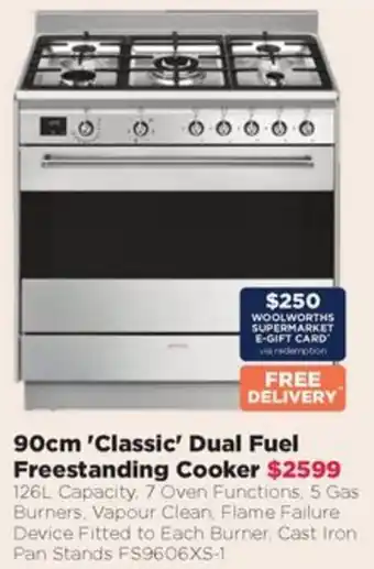 Bing Lee 90cm 'Classic' Dual Fuel Freestanding Cooker offer