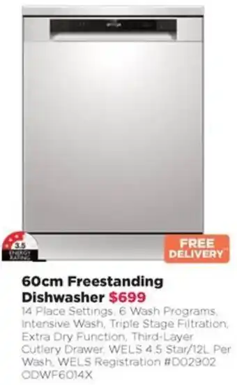 60cm Freestanding Dishwasher
