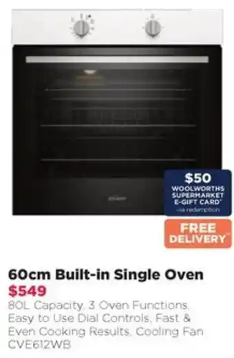 Bing Lee 60cm Built-in Single Oven offer