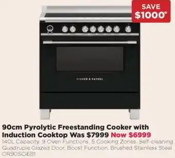 Bing Lee 90cm Pyrolytic Freestanding Cooker with Induction Cooktop offer