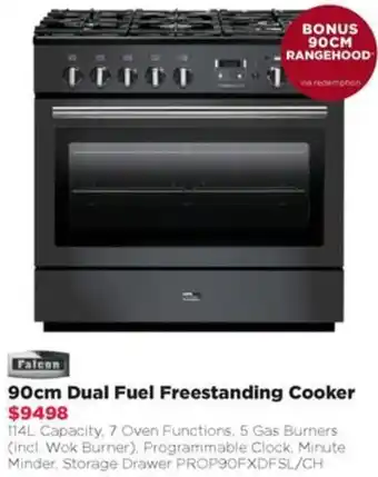 Bing Lee 90cm Dual Fuel Freestanding Cooker offer