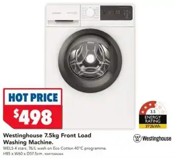 Harvey Norman Westinghouse 7.5kg Front Load Washing Machine offer