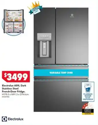 Electrolux 609L Dark Stainless Steel French Door Fridge