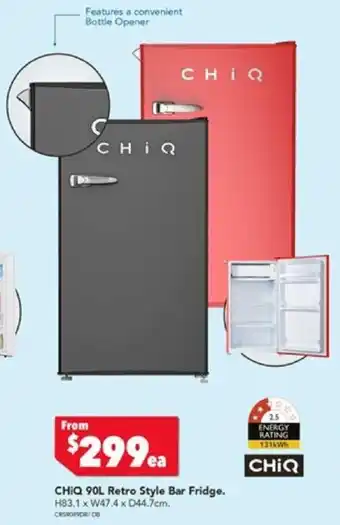 Harvey Norman CHiQ 90L Retro Style Bar Fridge offer