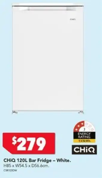 Harvey Norman CHiQ 120L Bar Fridge White offer
