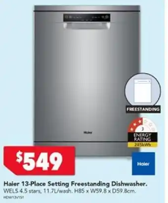 Harvey Norman Haier 13-Place Setting Freestanding Dishwasher offer