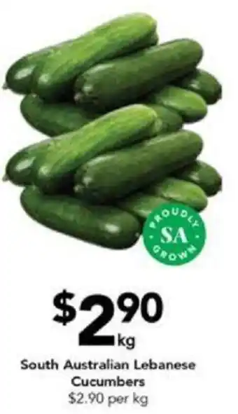 Drakes South Australian Lebanese Cucumbers offer