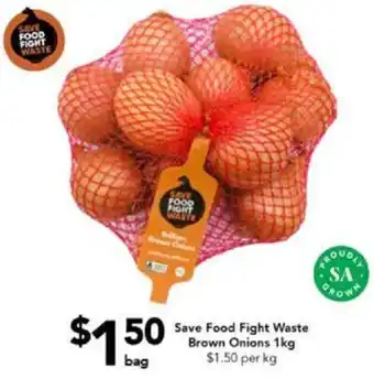 Drakes Save Food Fight waste Brown onions 1kg offer