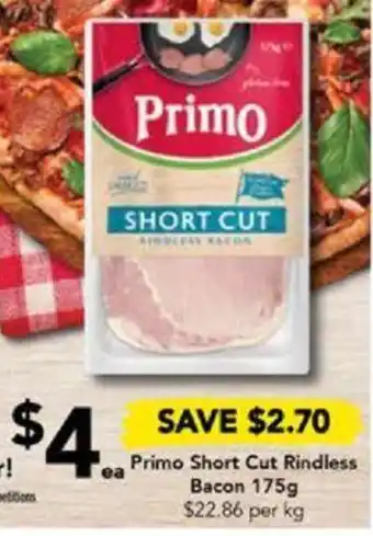 Drakes Primo Short Cut Rindless Bacon 175g offer