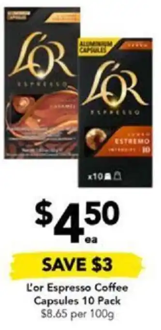 Drakes L'or Espresso Coffee Capsules 10 pack offer
