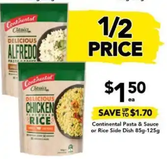 Drakes Continental Pasta & Sauce or Rice Side Dish 85g-125g offer