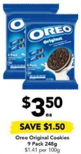 Drakes Oreo Original cookies 9 Pack 248g offer