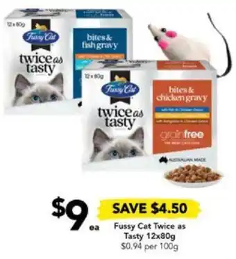 Drakes Fussy cat Twice as Tasty 12x80g offer