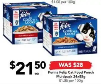 Drakes Purina Felix Cat Food Pouch Multipack 24x85g offer