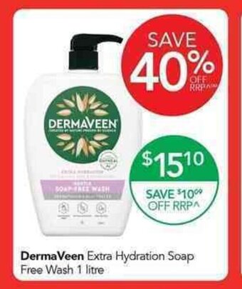 Terry White DermaVeen Extra Hydration Soap Free Wash 1 Litre offer