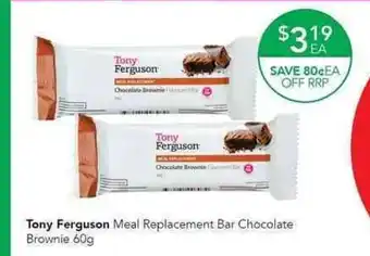 Terry White Tony Ferguson Meal Replacement Bar Chocolate Brownie 60g offer