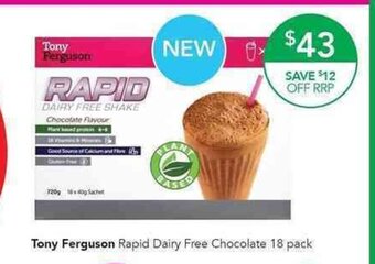 Terry White Tony Ferguson Rapid Dairy Free Chocolate 18 Pack offer