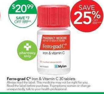 Terry White Ferro-grad C* Iron & Vitamin C 30 Tablets offer