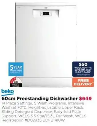 60cm Freestanding Dishwasher