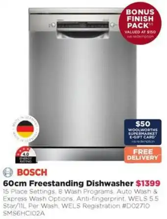 Bing Lee 60cm Freestanding Dishwasher offer