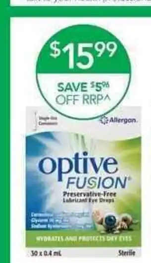 Terry White Optive Fusion Eye Drops 0.4ml 30 Doses offer