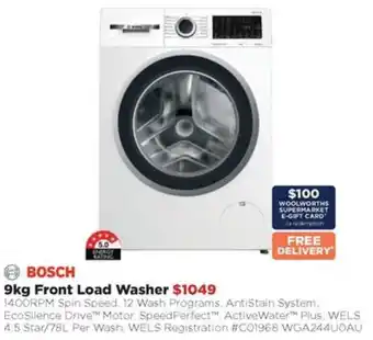 Bing Lee 9kg Front Load Washer offer