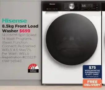 Bing Lee 8.5kg Front Load Washer offer