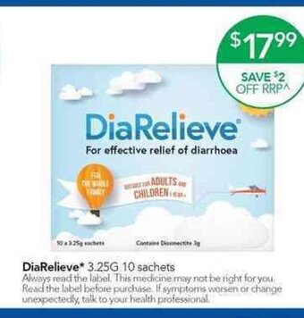 Terry White DiaRelieve 3.25G 10 Sachets offer