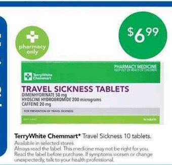Terry White TerryWhite Chemmart Travel Sickness 10 Tablets offer