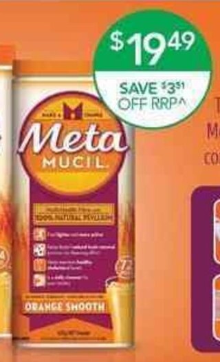 Terry White Metamucil Powder Smooth Orange 72 doses offer