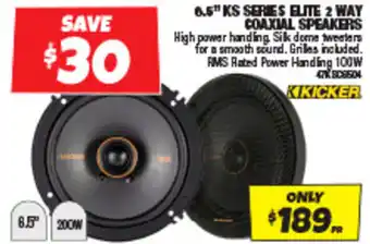 Autobarn 6.5" KS SERIES ELITE 2 WAY COAXIAL SPEAKERS offer