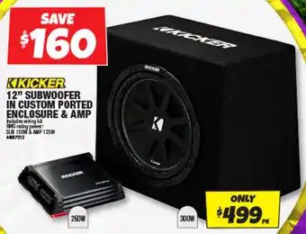 Autobarn 12" SUBWOOFER IN CUSTOM PORTED ENCLOSURE & AMP offer