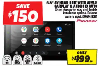 Autobarn 6.8” AV HEAD UNIT WITH APPLE CARPLAY & ANDROID AUTO offer
