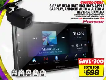 Autobarn 6.8” AV HEAD UNIT INCLUDES APPLE CARPLAY, ANDROID AUTO & ALEXA &REVERSE CAMERA offer