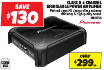 Autobarn CLASS D 4 CHANNEL BRIDGEABLE POWER AMPLIFIER offer