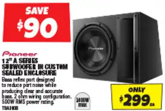 Autobarn 12" A SERIES SUBWOOFER IN CUSTOM SEALED ENCLOSURE offer