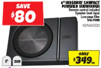 Autobarn 8" HIDEAWAY COMPACT POWERED SUBWOOFER offer