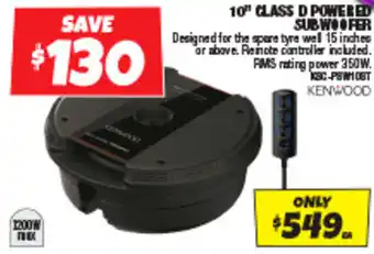 Autobarn 10" CLASS D POWERED SUBWOOFER offer