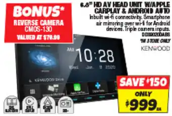 Autobarn 6.8" HD AV HEAD UNIT W/APPLE CARPLAY & ANDROID AUTO offer