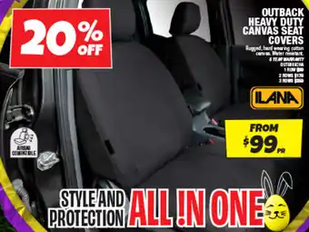 Autobarn OUTBACK HEAVY DUTY CANVAS SEAT COVERS offer