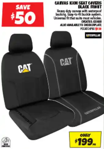 Autobarn CANVAS ICON SEAT COVERS BLACK FRONT offer