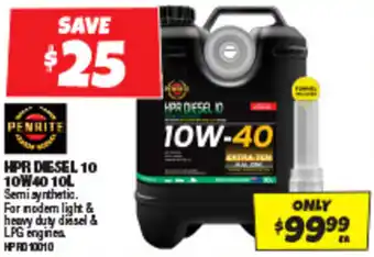 Autobarn HPR DIESEL 10 10W40 10L offer