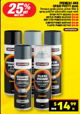 Autopro PRIMERS AND SPRAY PUTTY 400G offer