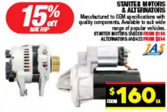Autopro STARTER MOTORS & ALTERNATORS offer