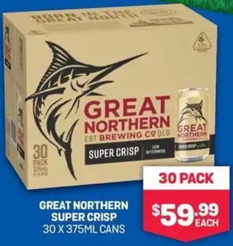 Bottlemart GREAT NORTHERN SUPER CRISP 30 X 375ML CANS offer